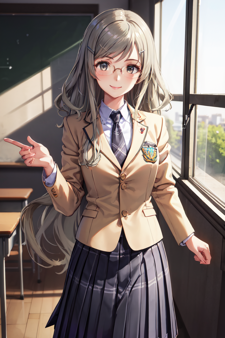 2503029-208859003-masterpiece, best quality, absurdres, perfect anatomy, 1girl, solo, KusunokiYua, glasses, hairclip, school uniform, blazer, neck.png